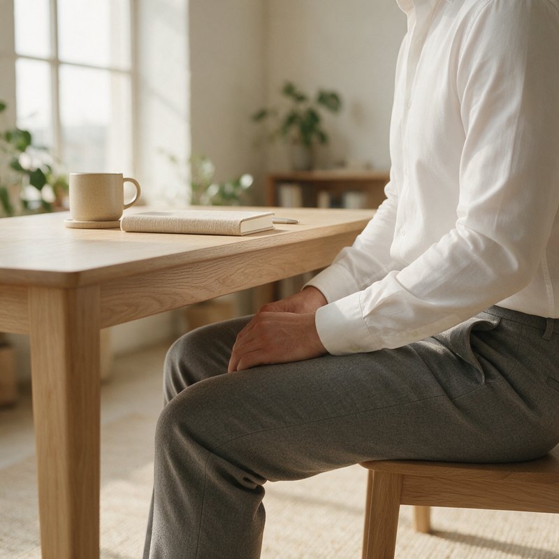 Homme assis à son bureau
